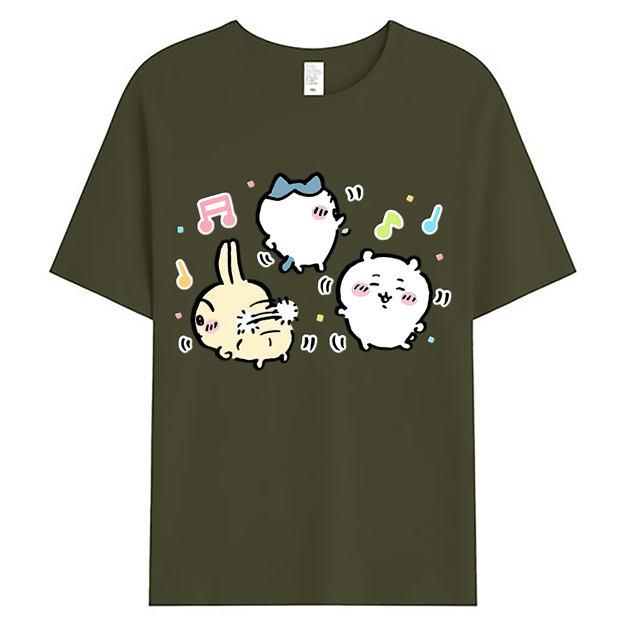 （画像用） ちいかわ うさぎ Chii-kawa usagi 綿100％ メンズ半袖Tシャツ｜肌触りやわらか＆通気性
